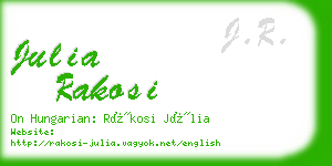 julia rakosi business card